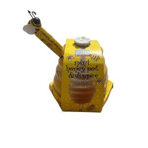 Joie Mini Honey Pot & Dipper Set Ceramic Honeycomb Design Bee-Themed Dipper New